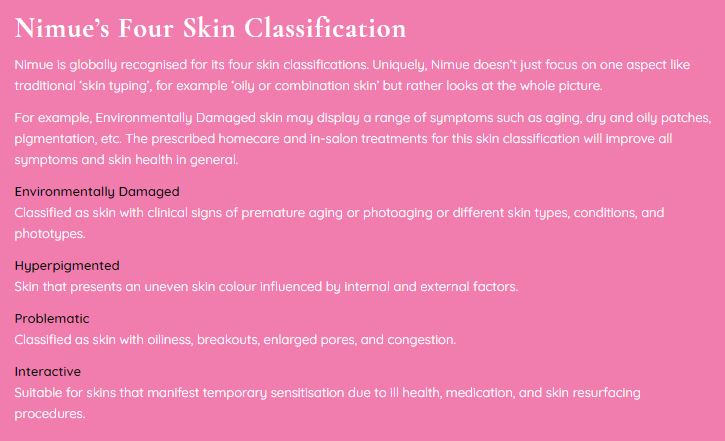 nimue four skin classification